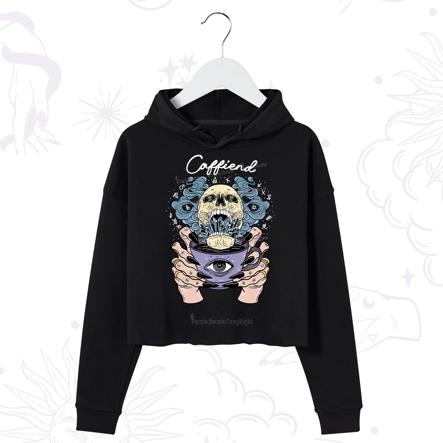 Purplehecate Caffiend Crop Hoodie