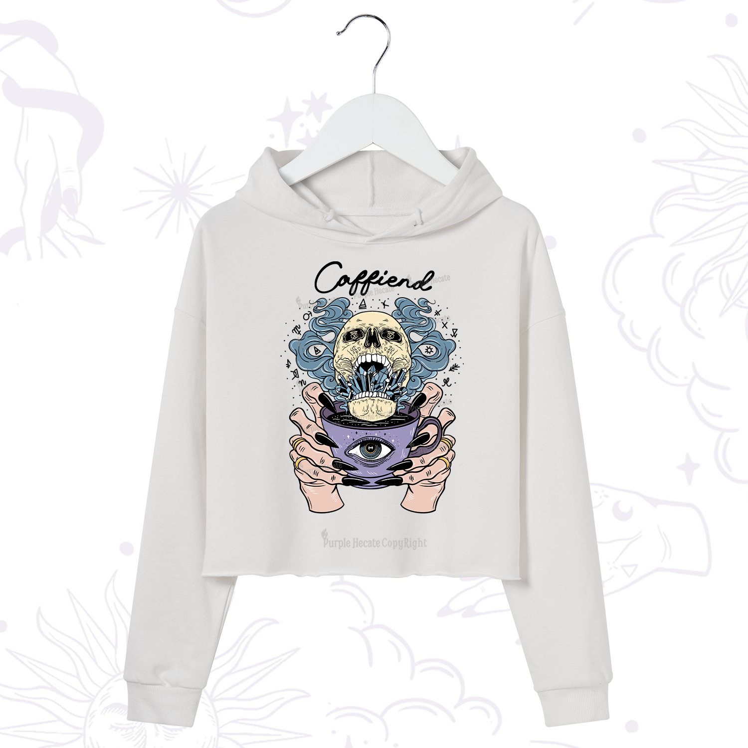 Purplehecate Caffiend Crop Hoodie