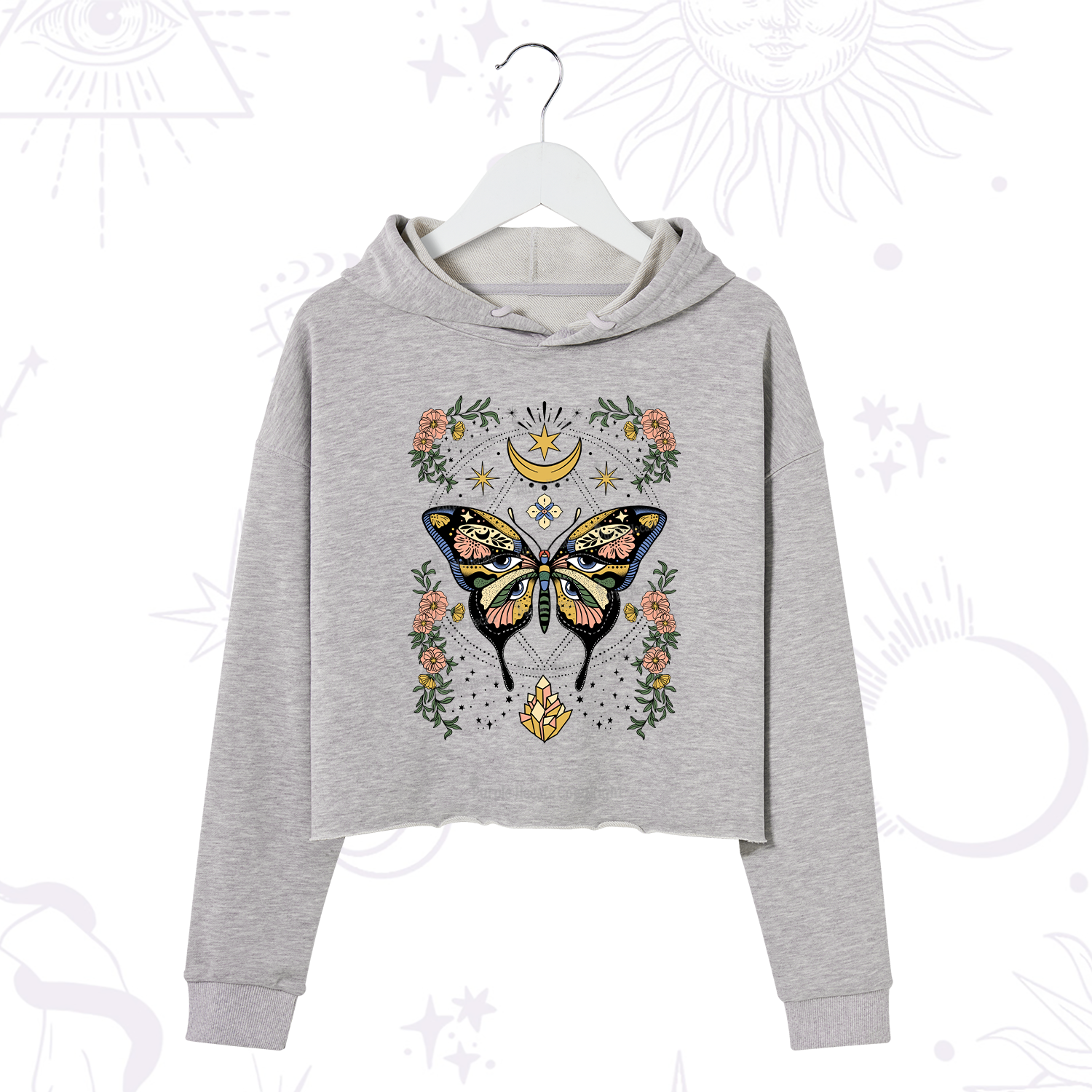 Purplehecate I Am Opening Crop Hoodie