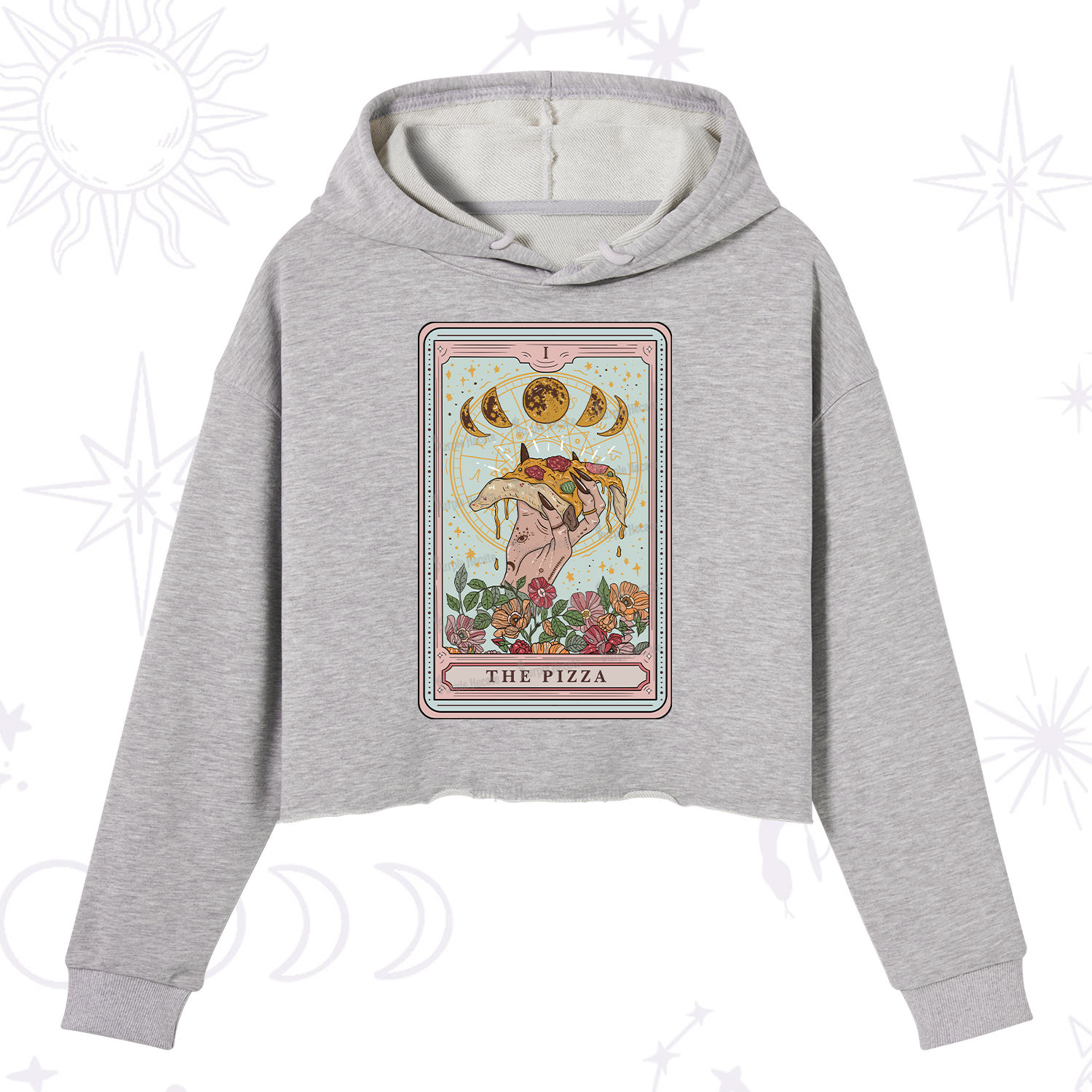 Purplehecate The Pizza Tarot Crop Hoodie