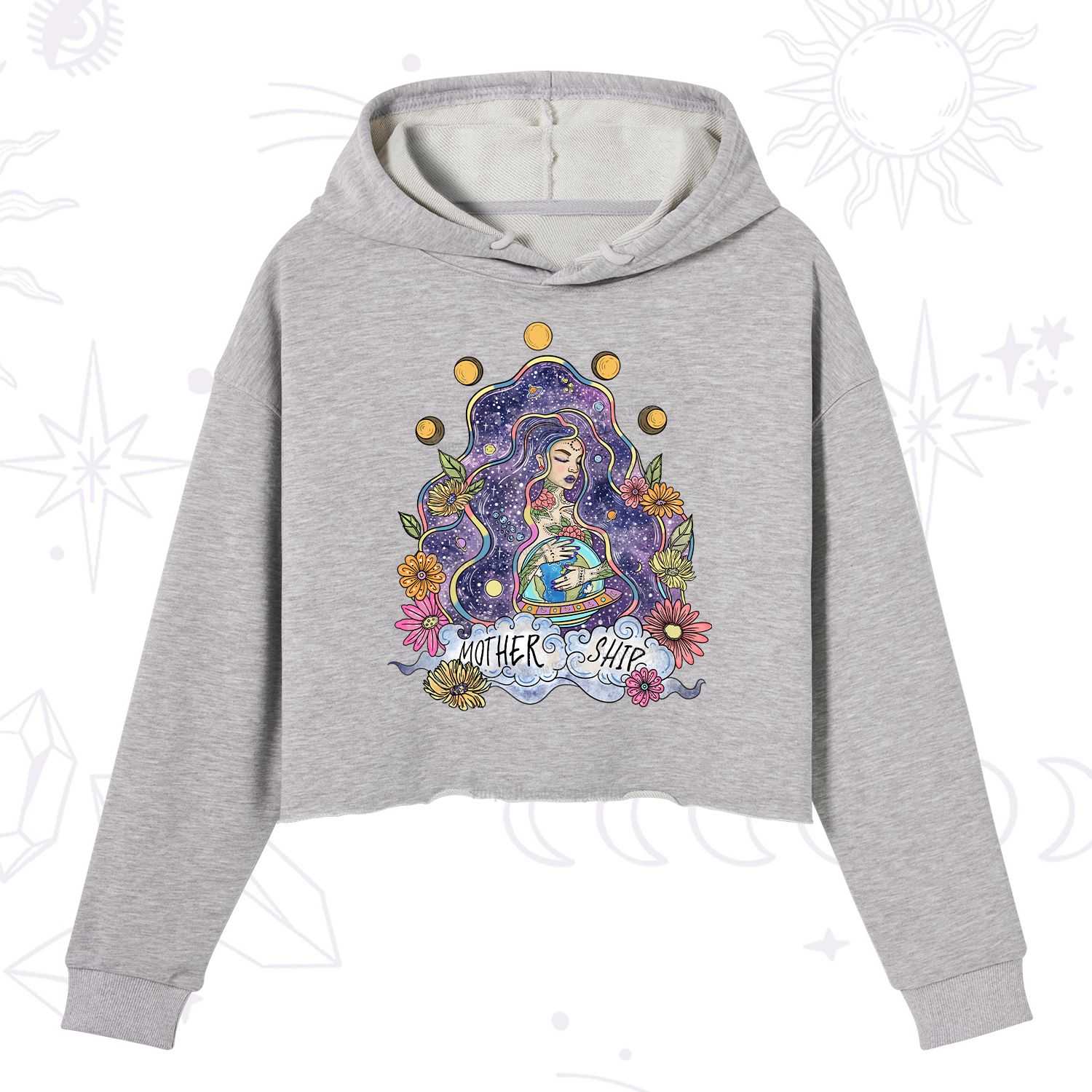 Purplehecate Mother Ship Crop Hoodie