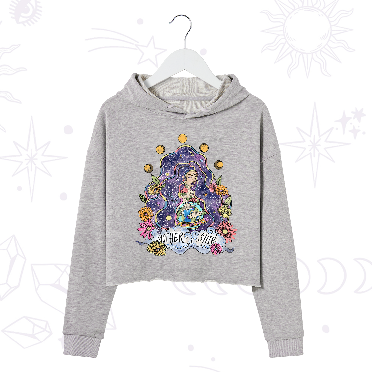 Purplehecate Mother Ship Crop Hoodie