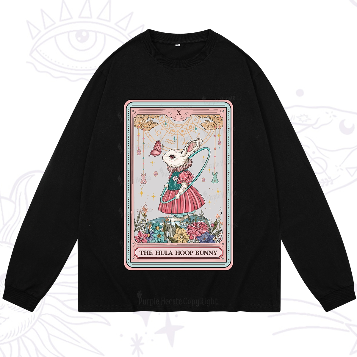 Purplehecate The Hula Hoop Bunny Tarot Long Sleeve T-Shirt