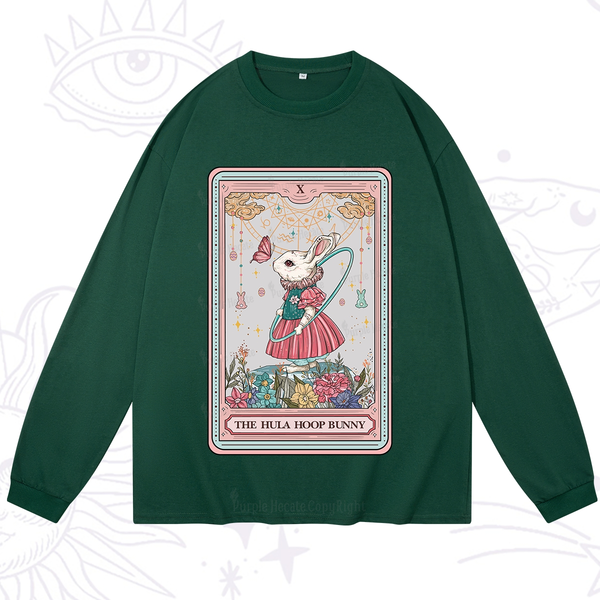 Purplehecate The Hula Hoop Bunny Tarot Long Sleeve T-Shirt