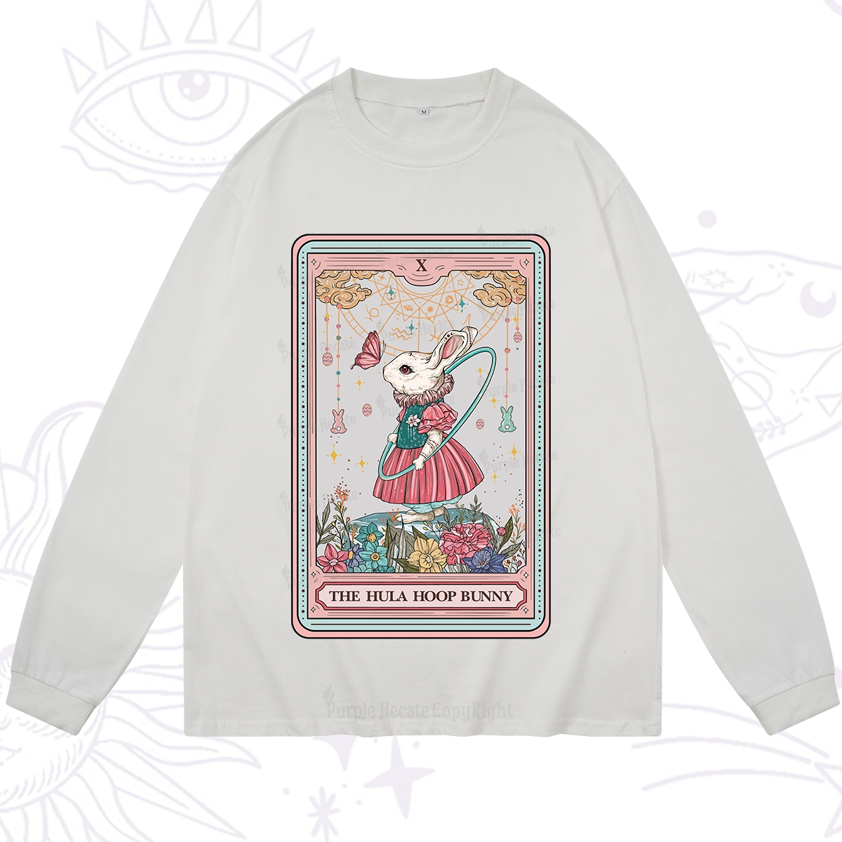 Purplehecate The Hula Hoop Bunny Tarot Long Sleeve T-Shirt