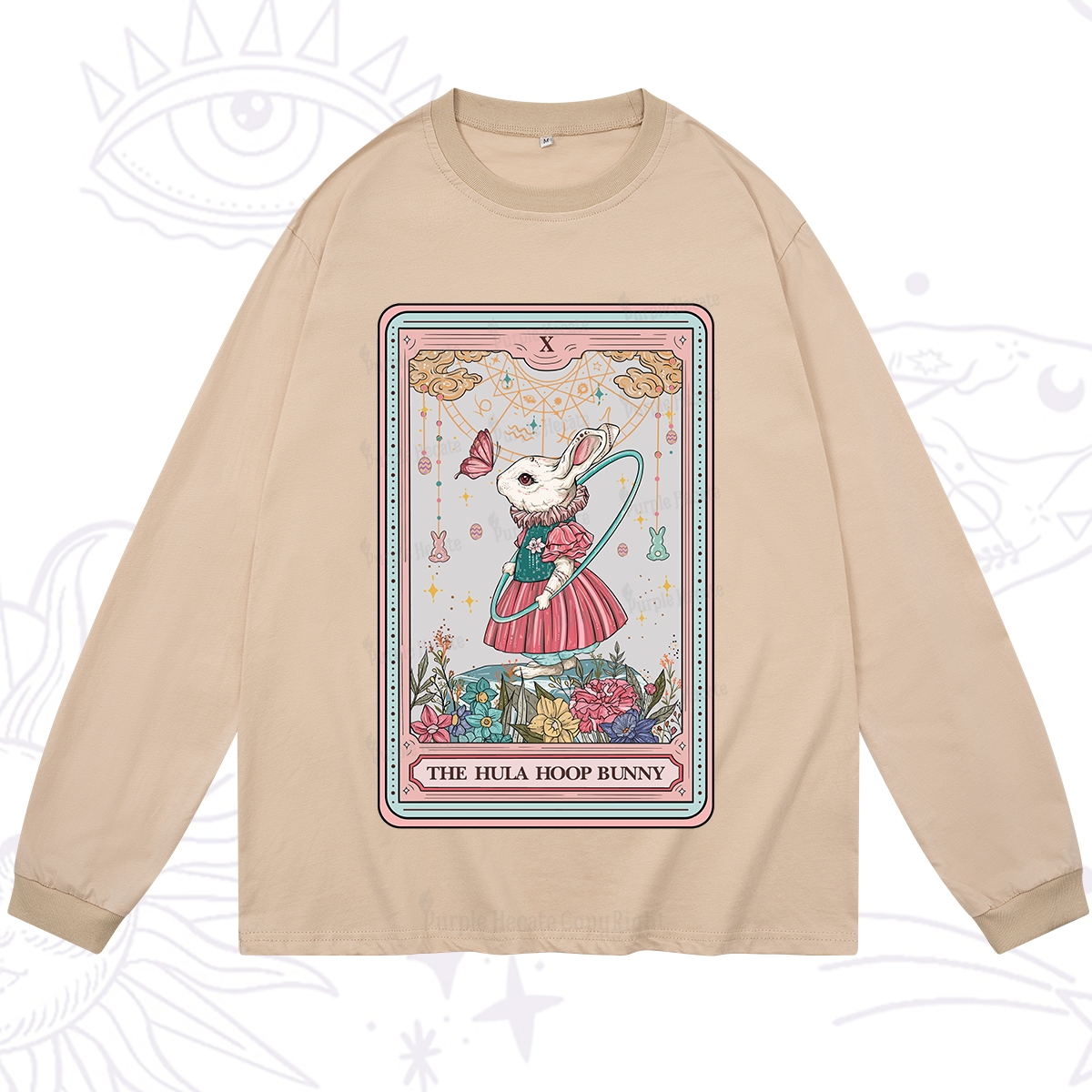 Purplehecate The Hula Hoop Bunny Tarot Long Sleeve T-Shirt