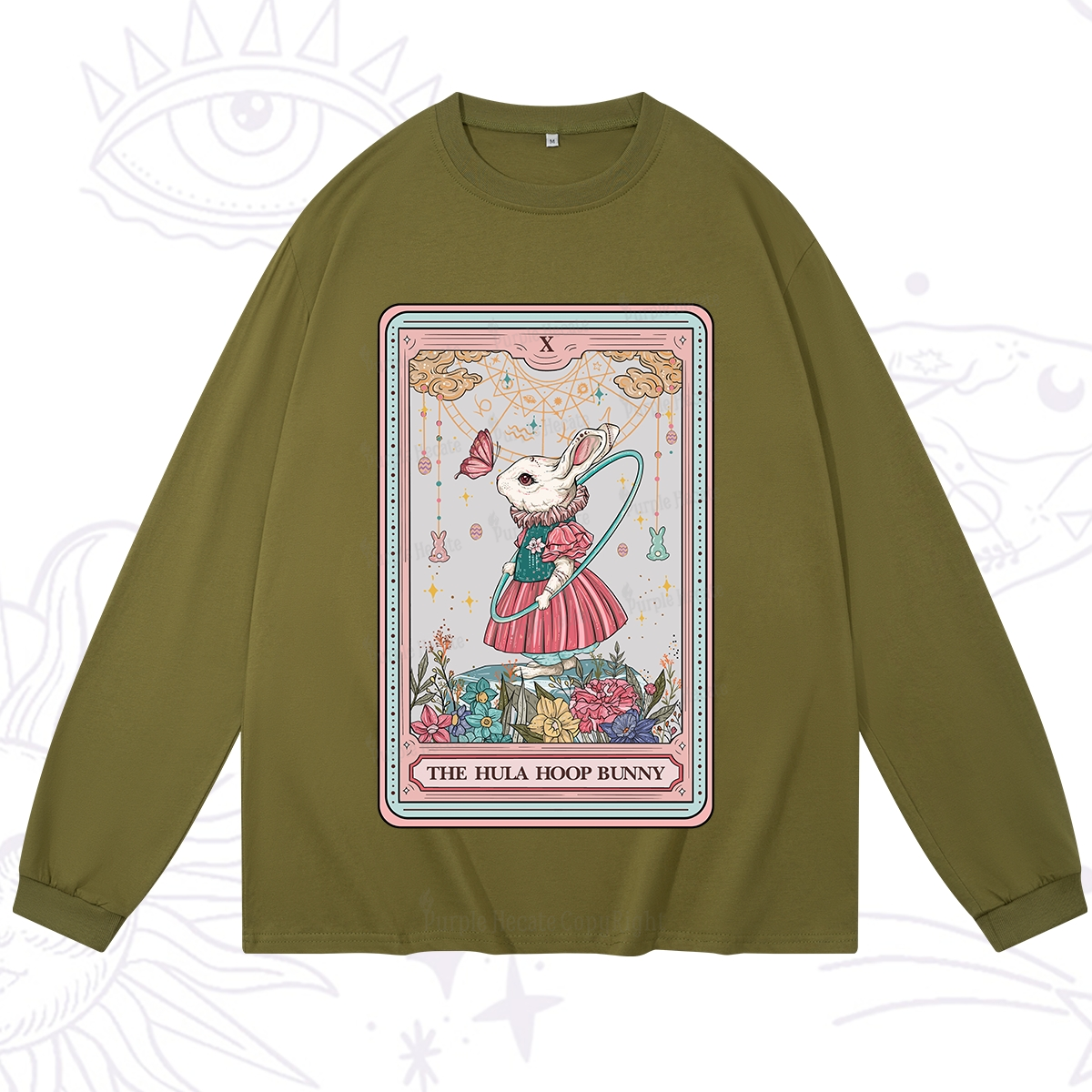 Purplehecate The Hula Hoop Bunny Tarot Long Sleeve T-Shirt
