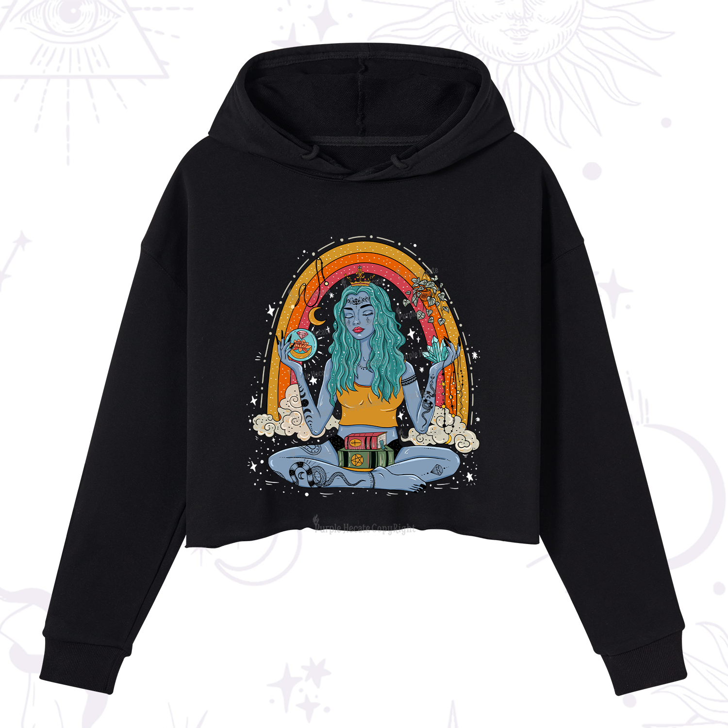 Purplehecate I'm The Queen Of All My Dreams Crop Hoodie