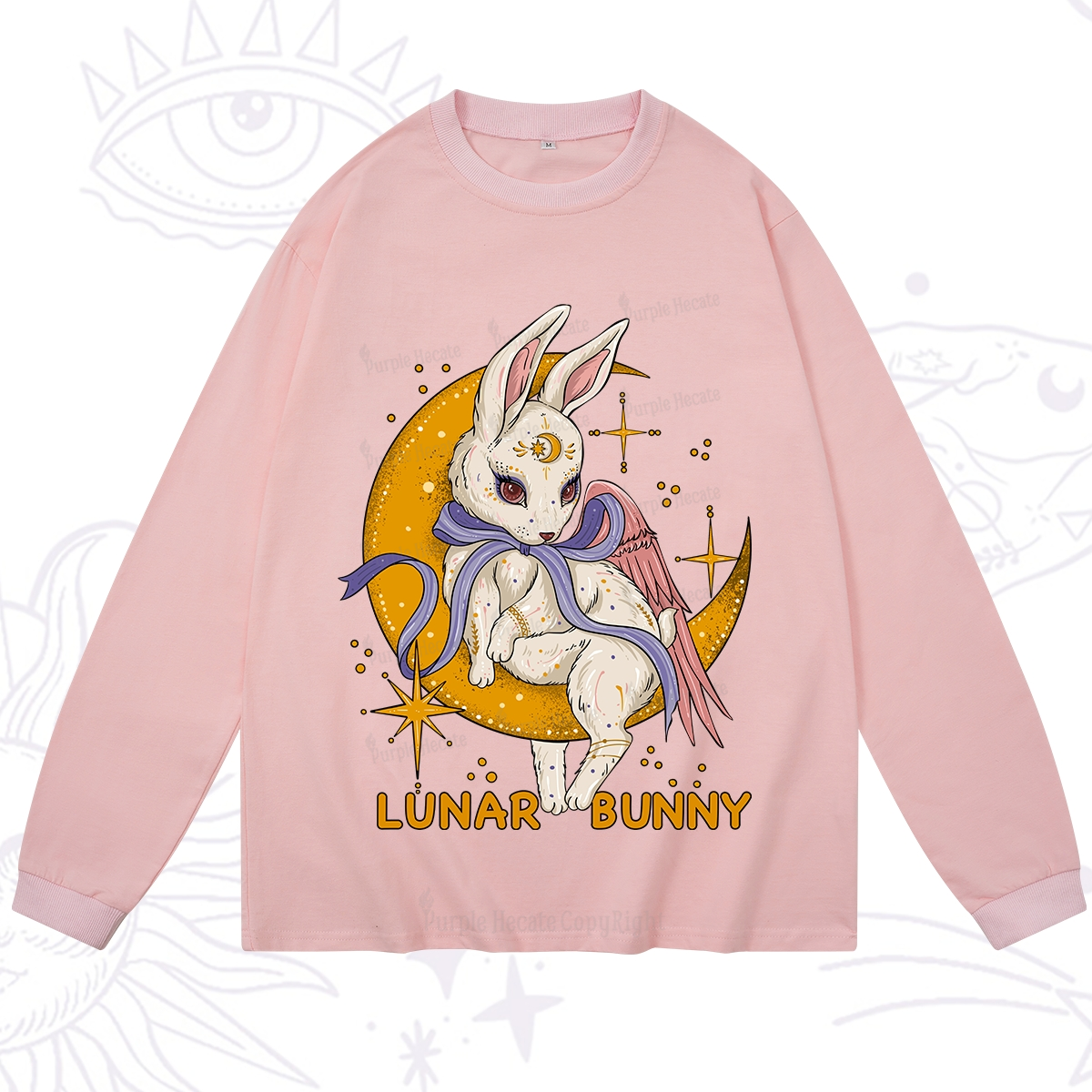 Purplehecate Lunar Bunny Easter Long Sleeve T-Shirt