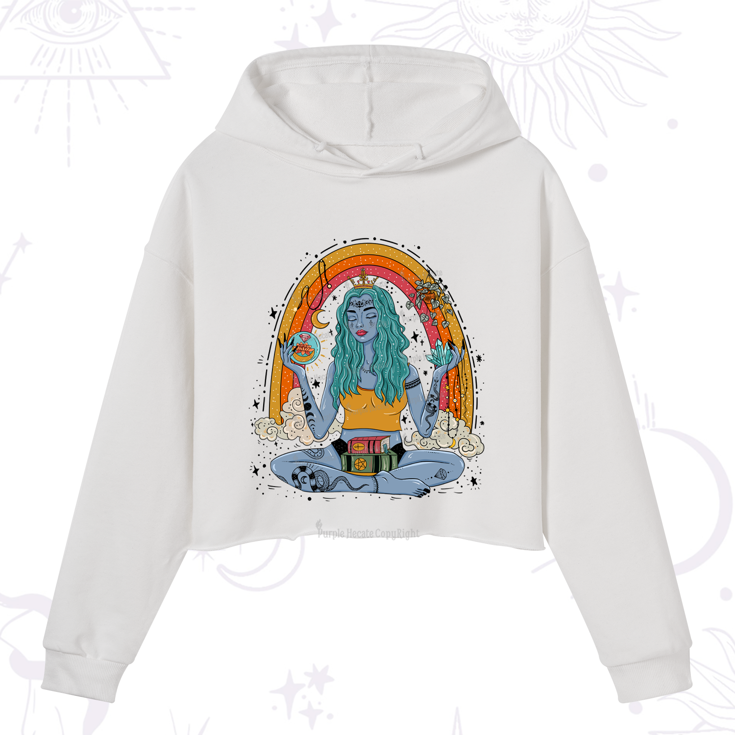 Purplehecate I'm The Queen Of All My Dreams Crop Hoodie