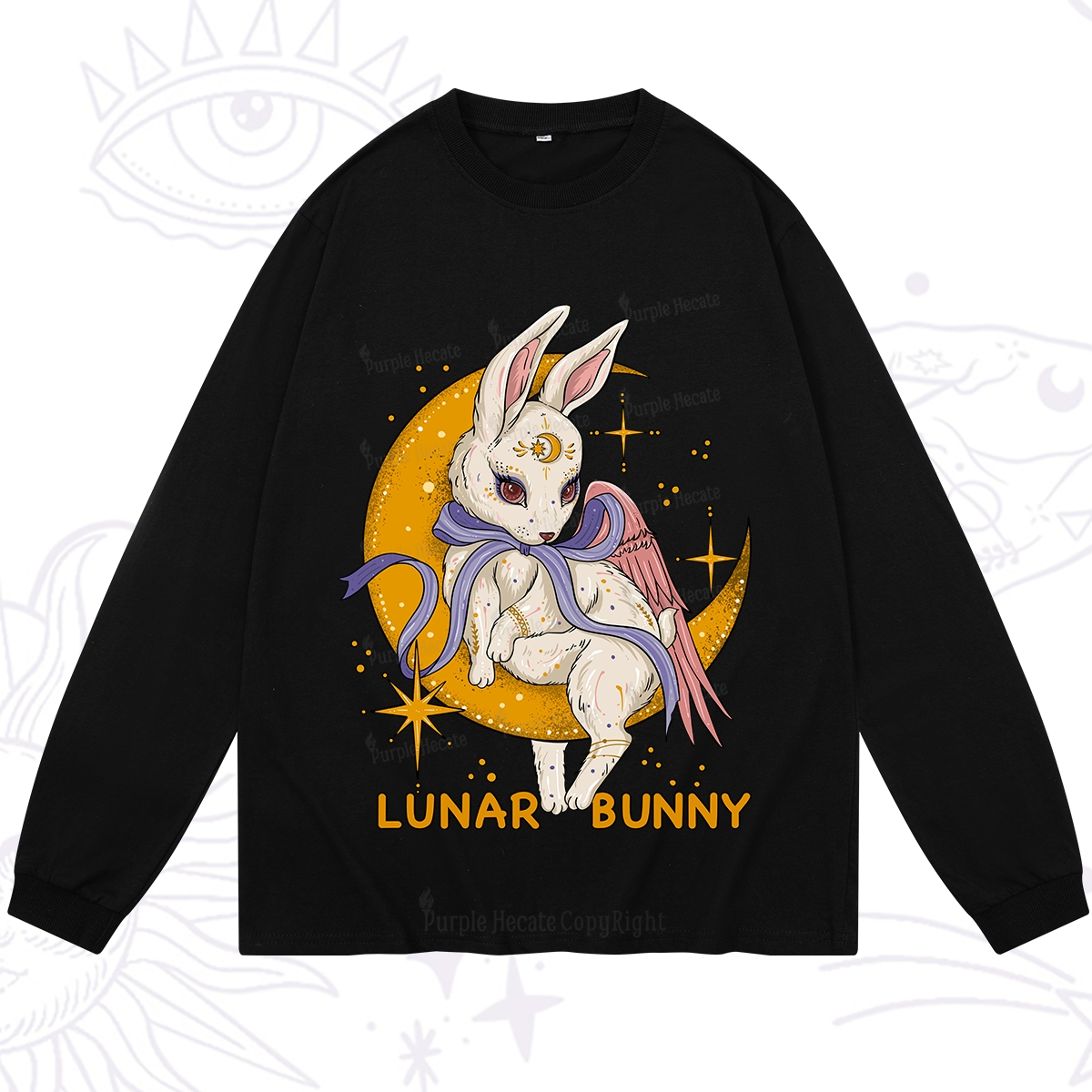 Purplehecate Lunar Bunny Easter Long Sleeve T-Shirt