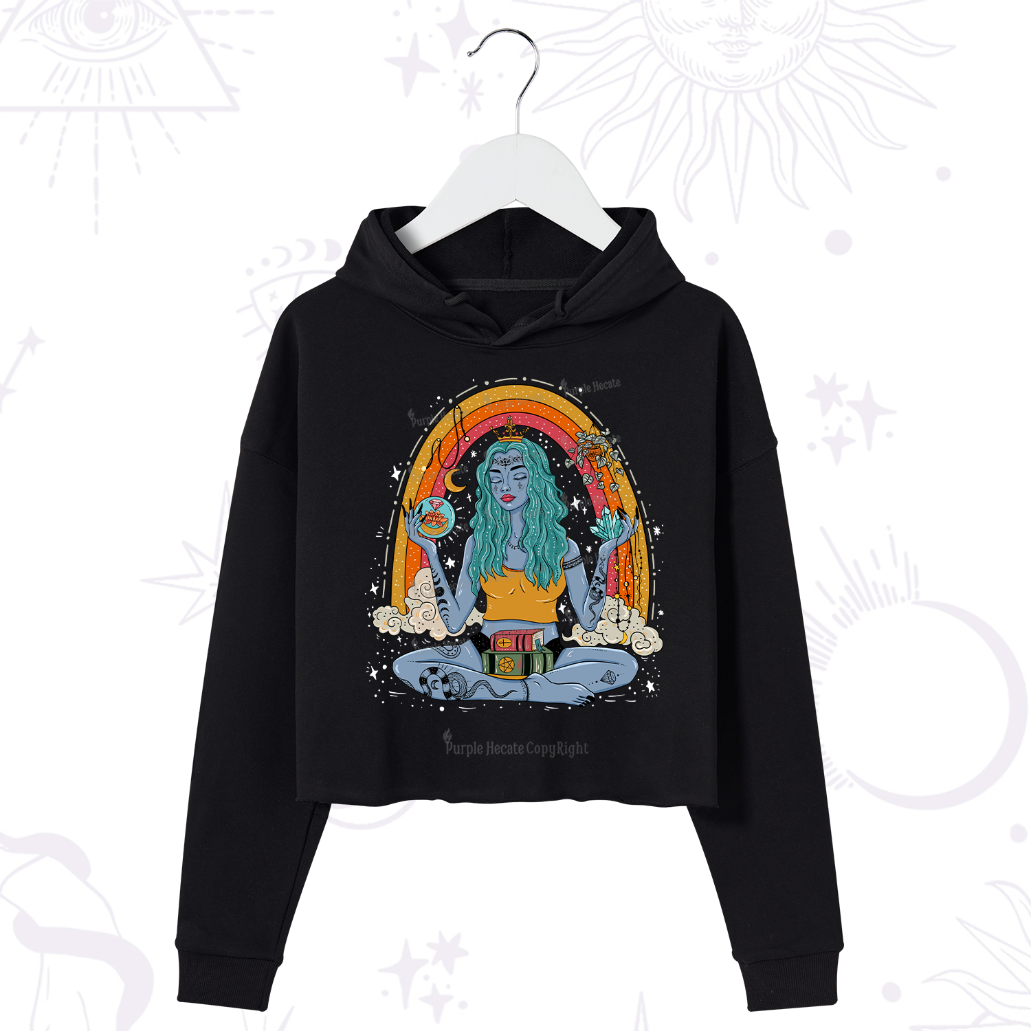 Purplehecate I'm The Queen Of All My Dreams Crop Hoodie