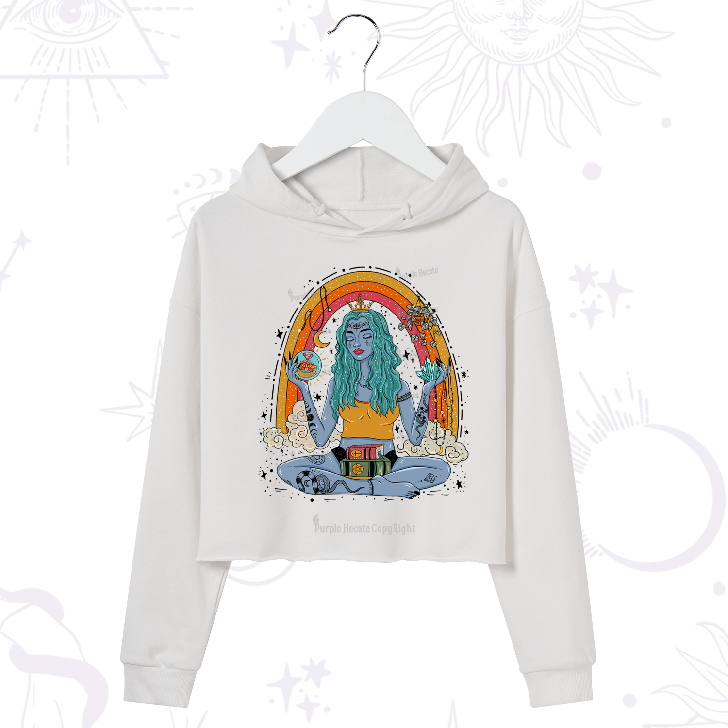 Purplehecate I'm The Queen Of All My Dreams Crop Hoodie