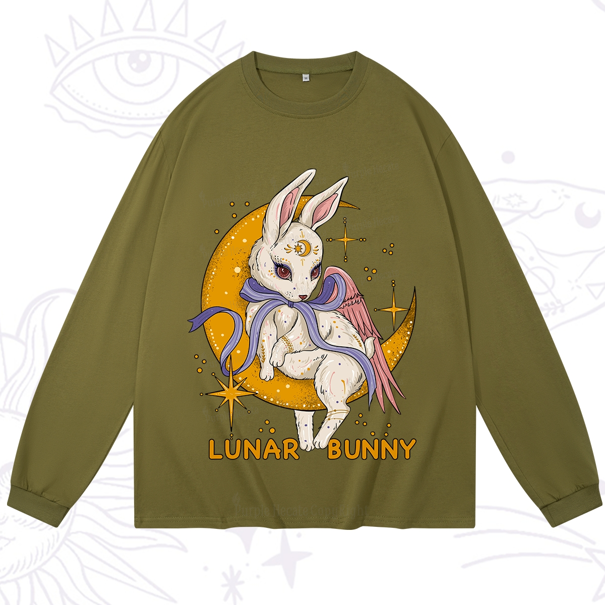 Purplehecate Lunar Bunny Easter Long Sleeve T-Shirt