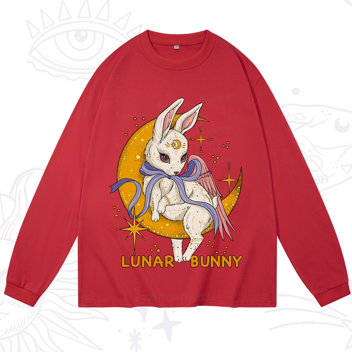 Purplehecate Lunar Bunny Easter Long Sleeve T-Shirt