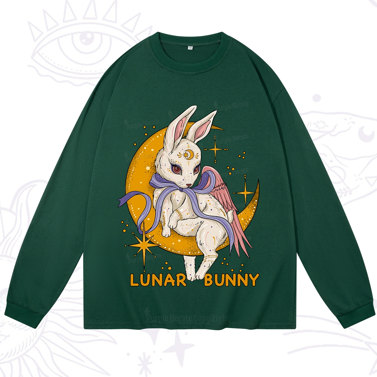 Purplehecate Lunar Bunny Easter Long Sleeve T-Shirt