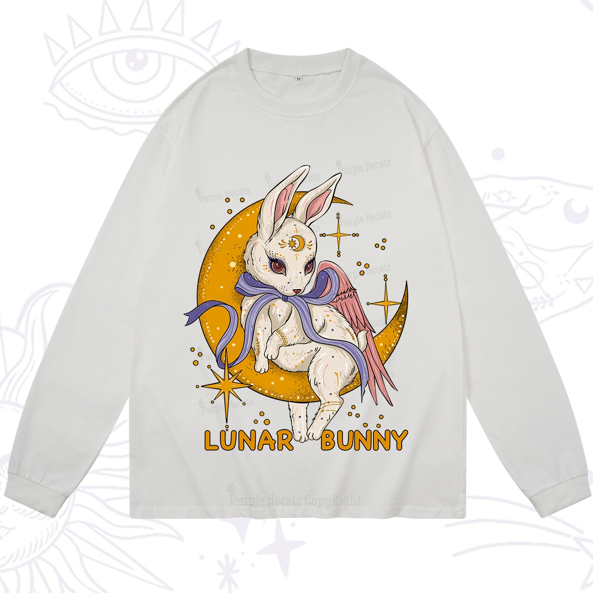 Purplehecate Lunar Bunny Easter Long Sleeve T-Shirt