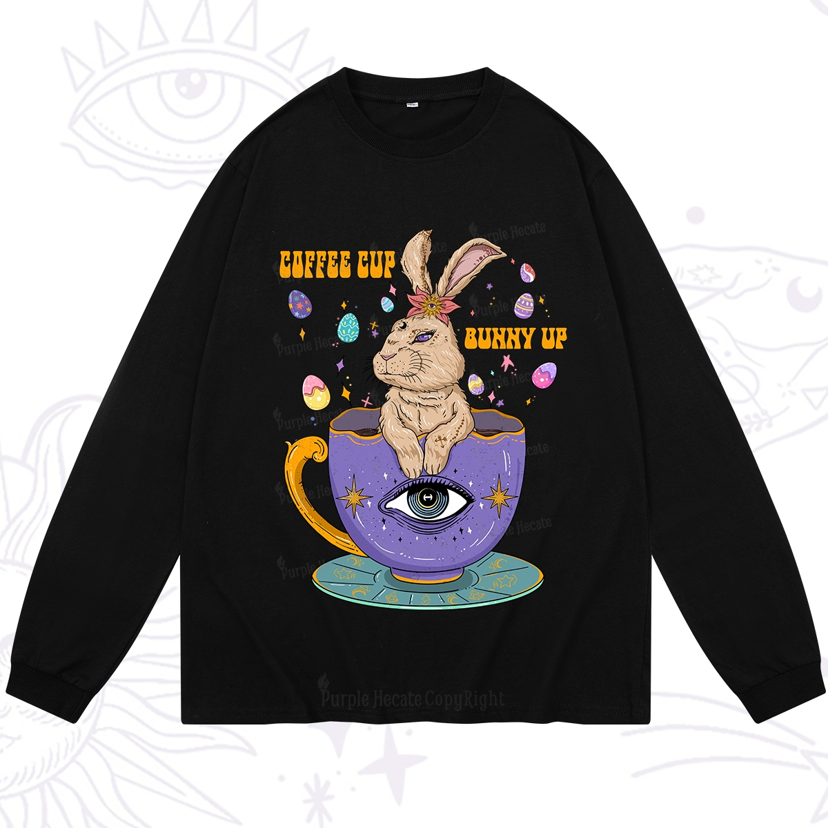 Purplehecate Coffee Cup Bunny Up Long Sleeve T-Shirt