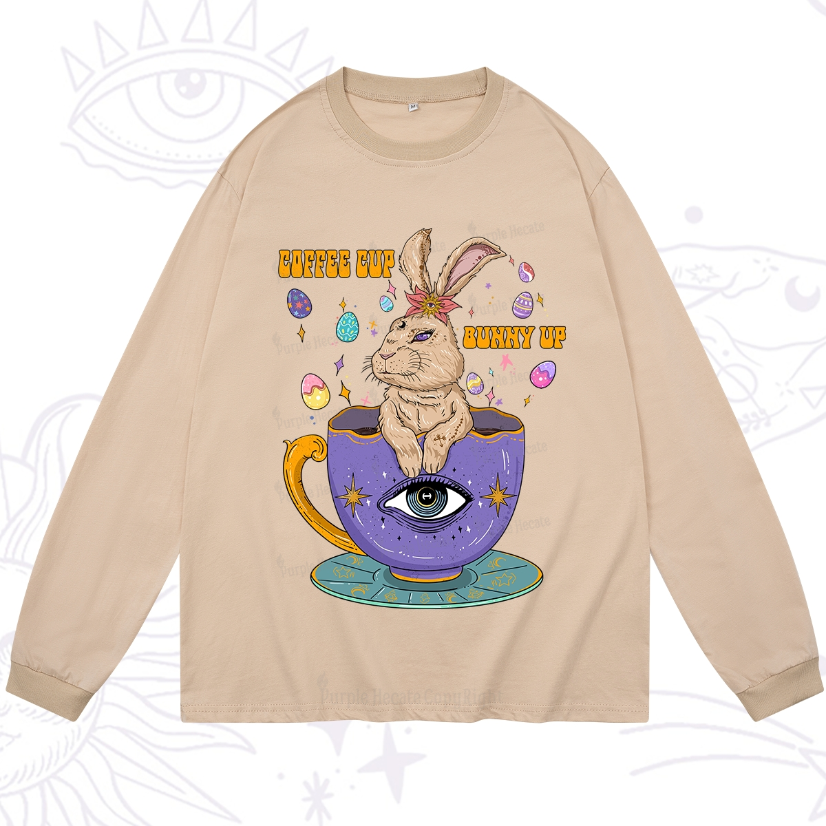 Purplehecate Coffee Cup Bunny Up Long Sleeve T-Shirt