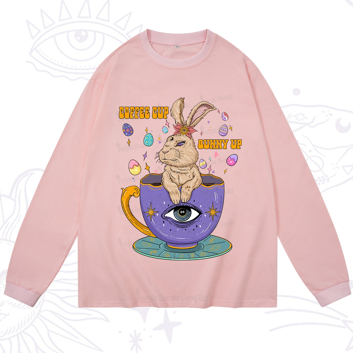 Purplehecate Coffee Cup Bunny Up Long Sleeve T-Shirt