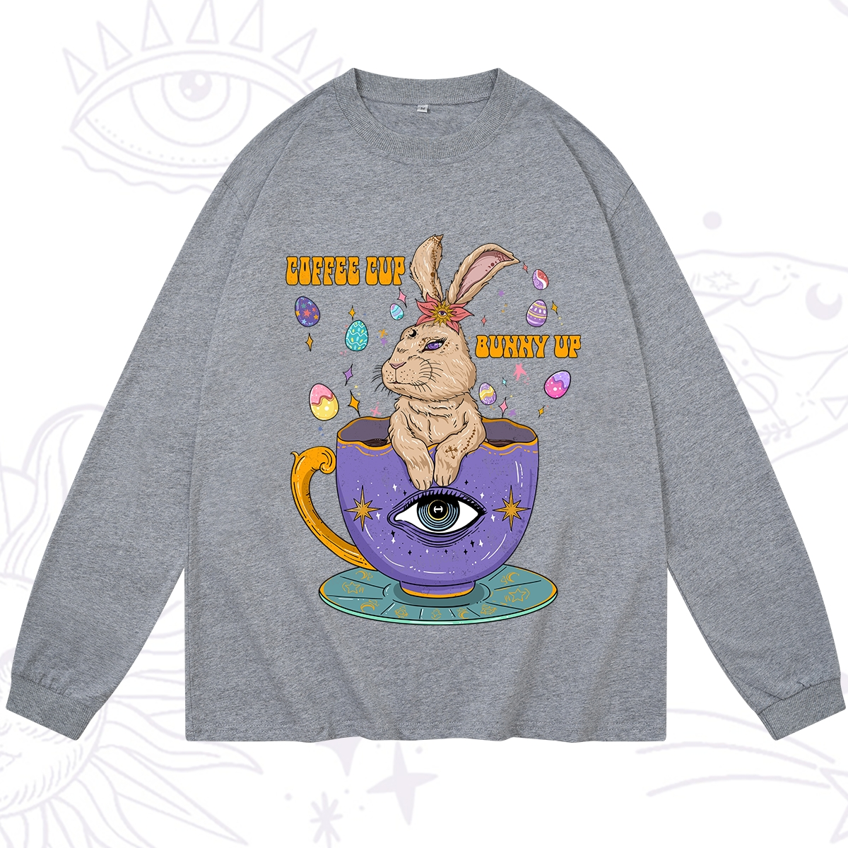 Purplehecate Coffee Cup Bunny Up Long Sleeve T-Shirt