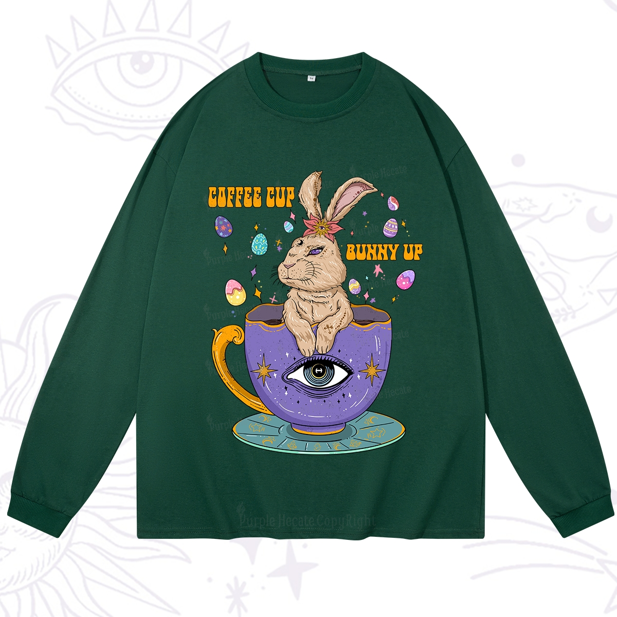 Purplehecate Coffee Cup Bunny Up Long Sleeve T-Shirt