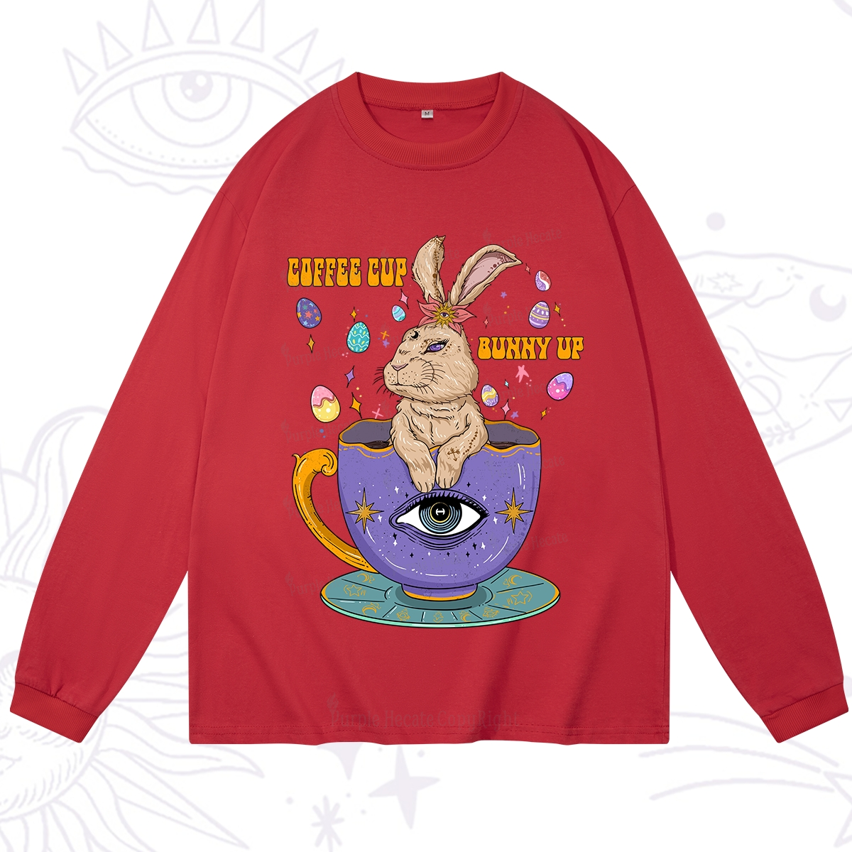 Purplehecate Coffee Cup Bunny Up Long Sleeve T-Shirt