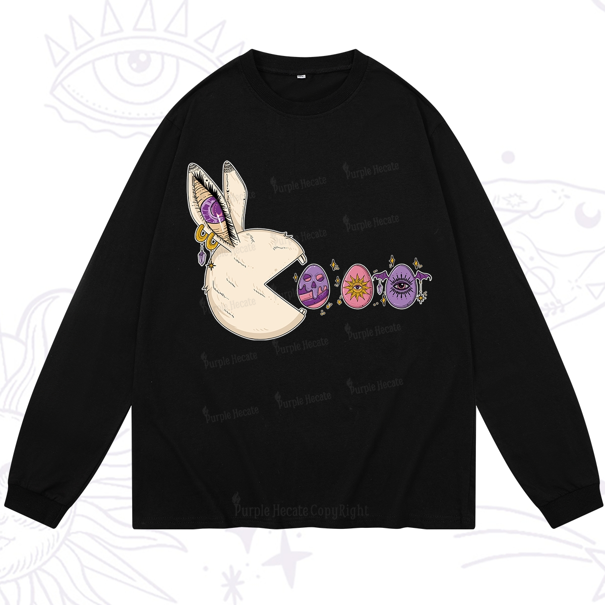 Purplehecate Egg Hunter Bunny Easter Long Sleeve T-Shirt