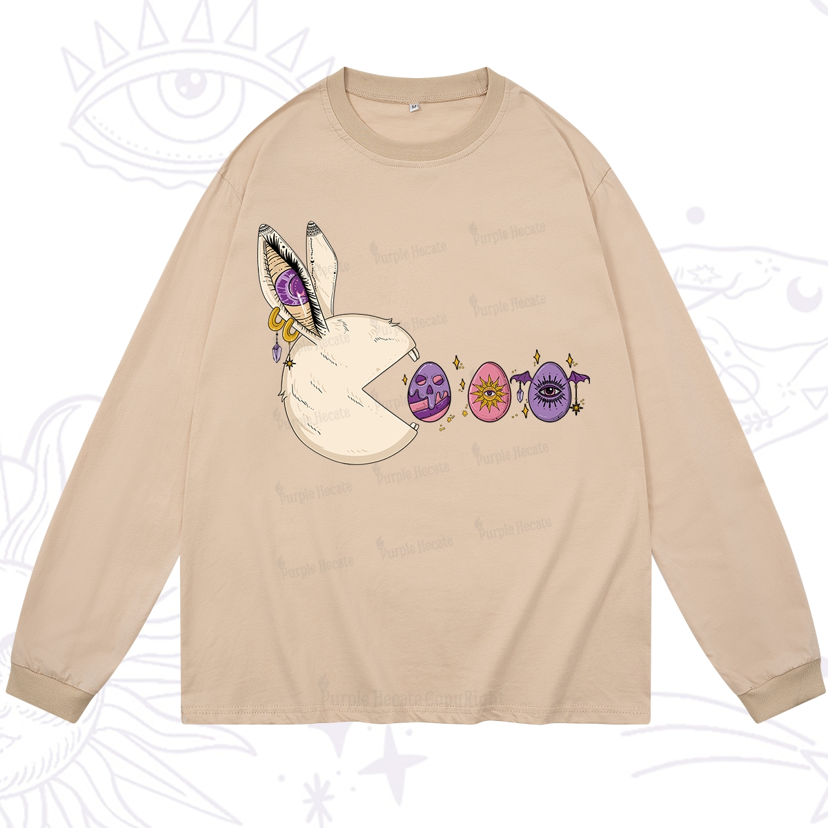 Purplehecate Egg Hunter Bunny Easter Long Sleeve T-Shirt