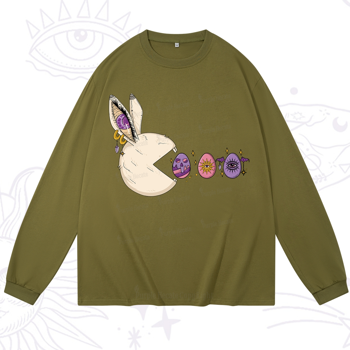 Purplehecate Egg Hunter Bunny Easter Long Sleeve T-Shirt