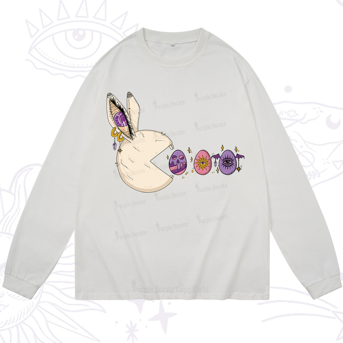 Purplehecate Egg Hunter Bunny Easter Long Sleeve T-Shirt