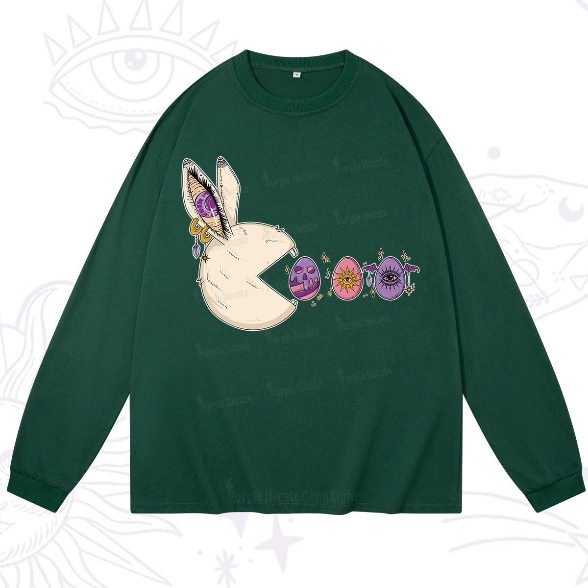 Purplehecate Egg Hunter Bunny Easter Long Sleeve T-Shirt