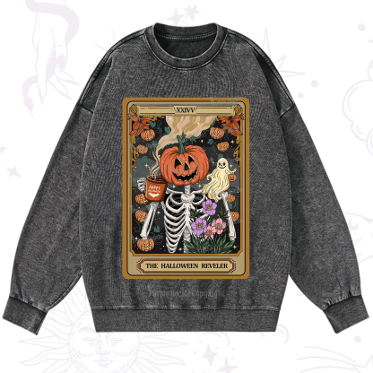Purplehecate The Halloween Reveler Tarot Washed Sweatshirt