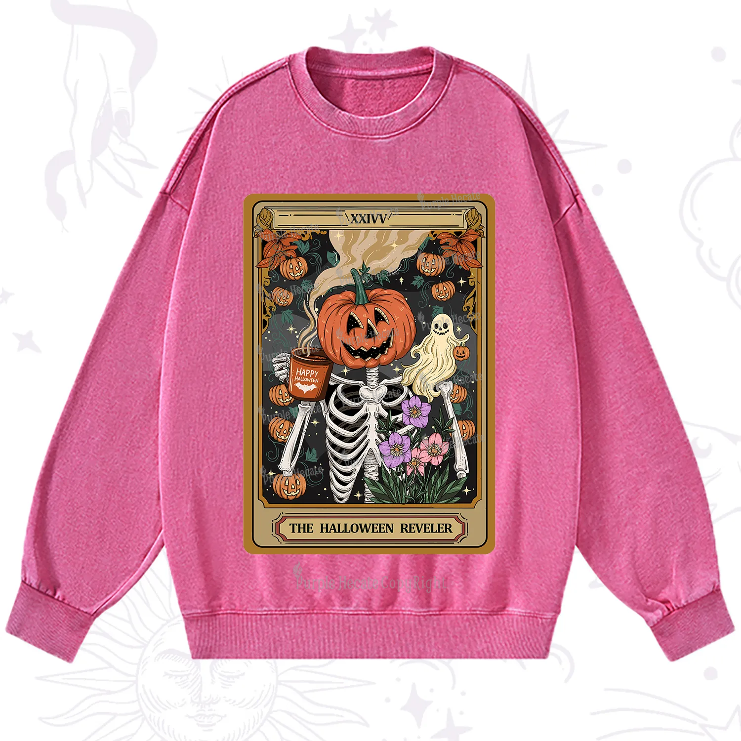 Purplehecate The Halloween Reveler Tarot Washed Sweatshirt