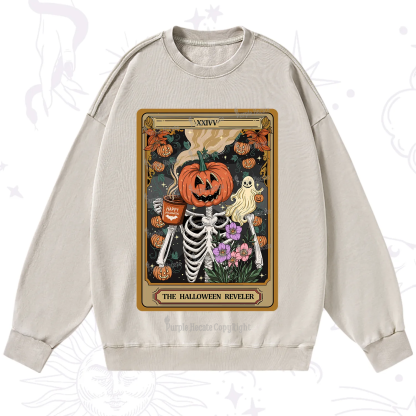 Purplehecate The Halloween Reveler Tarot Washed Sweatshirt