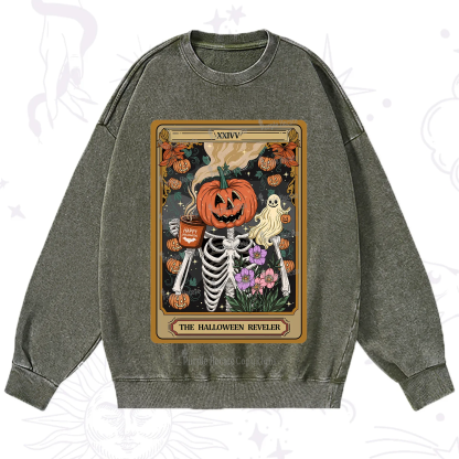 Purplehecate The Halloween Reveler Tarot Washed Sweatshirt