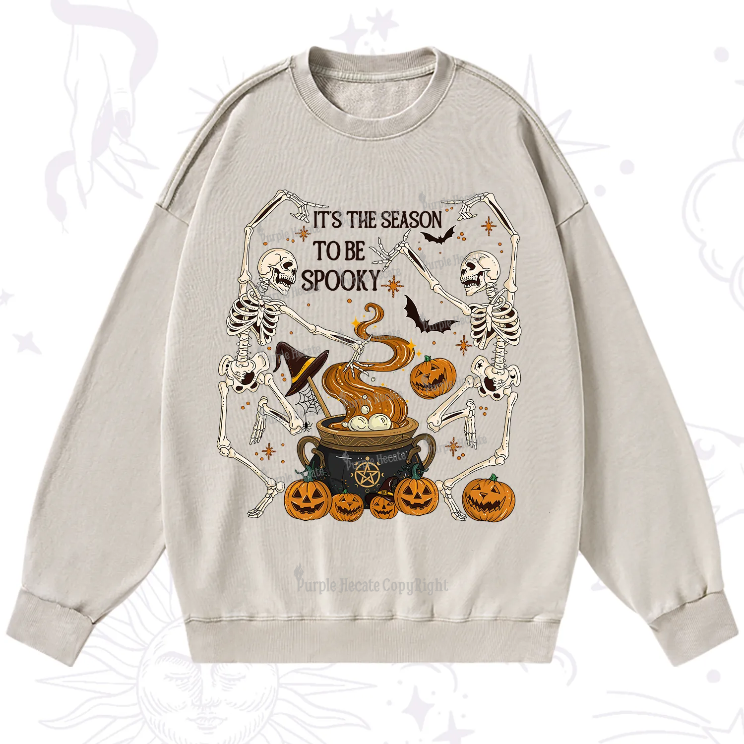 Purplehecate Halloween It's the Season to be Spooky Washed Sweatshirt