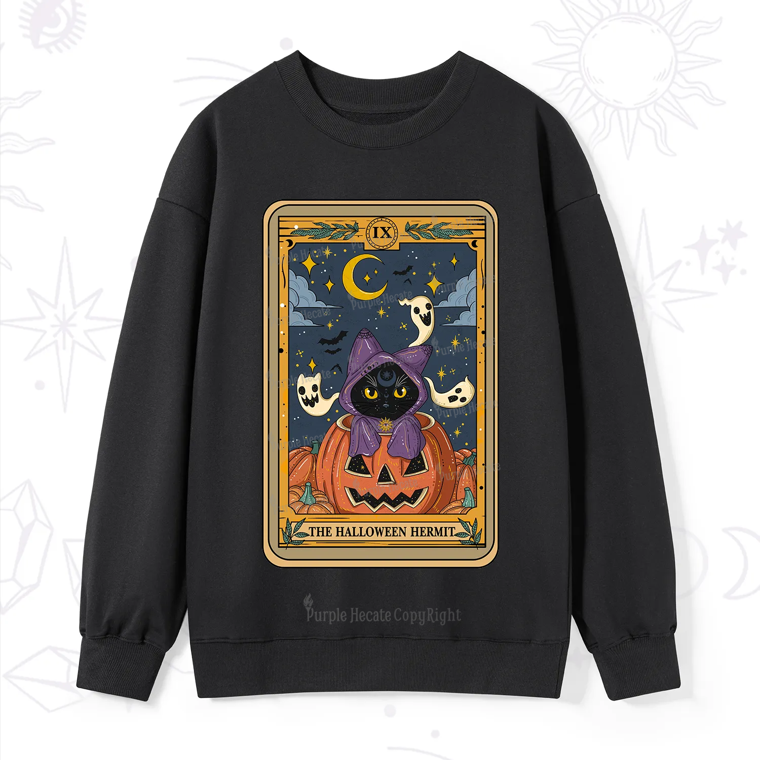 Purplehecate The Halloween Hermit Tarot Sweatshirt