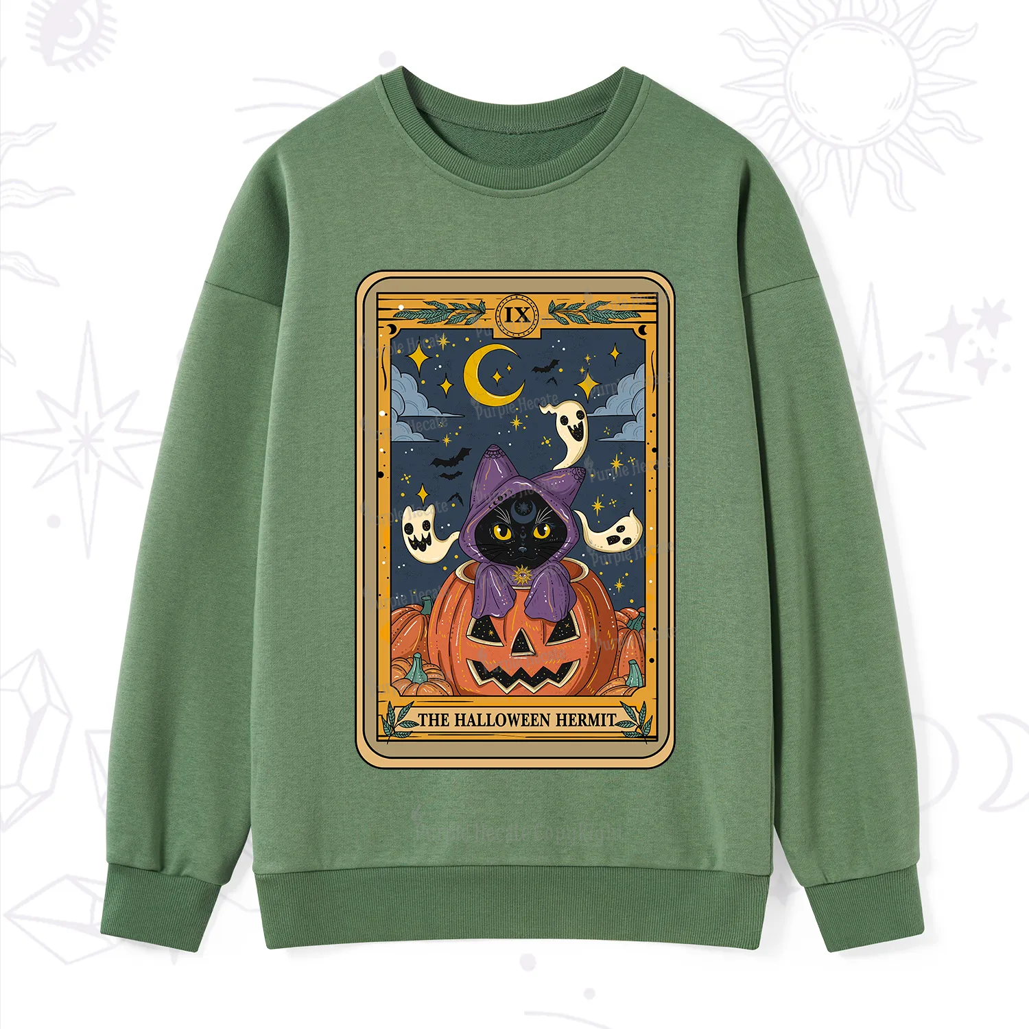 Purplehecate The Halloween Hermit Tarot Sweatshirt