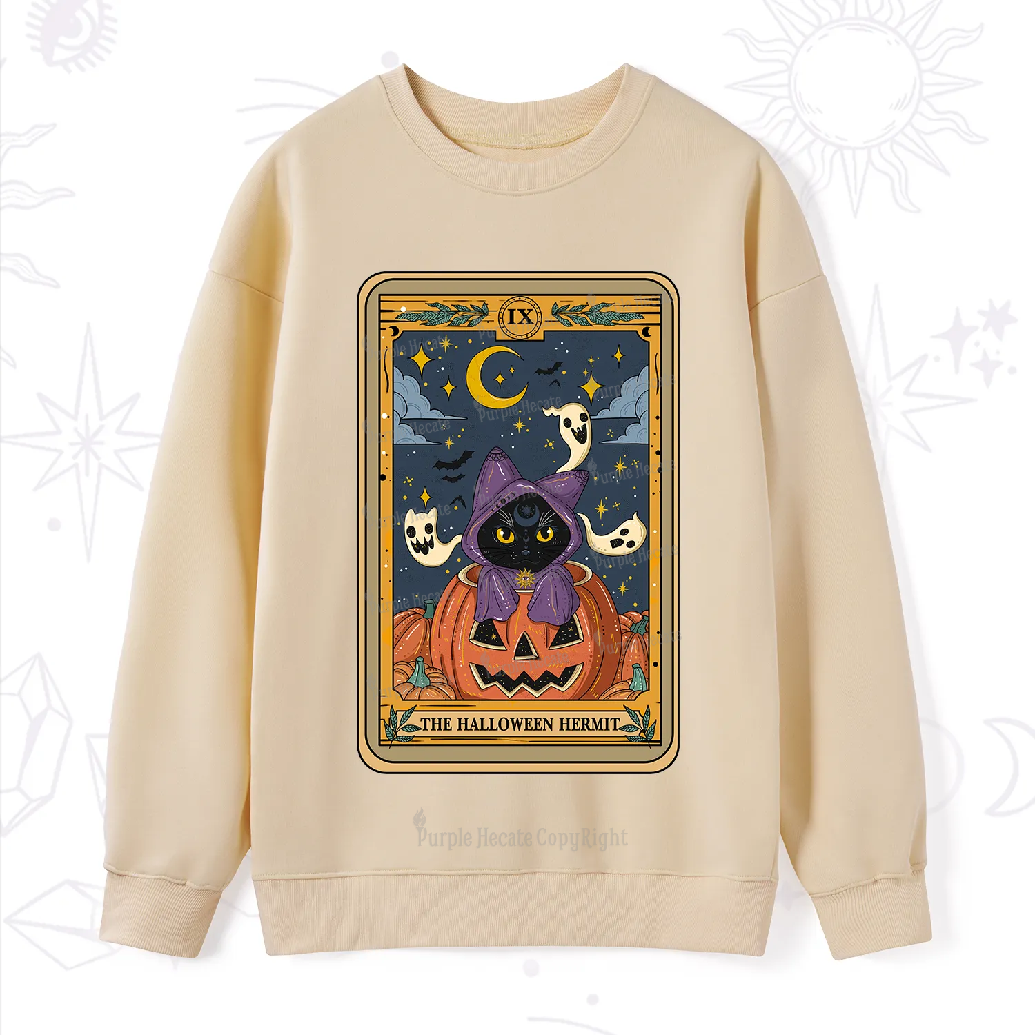 Purplehecate The Halloween Hermit Tarot Sweatshirt