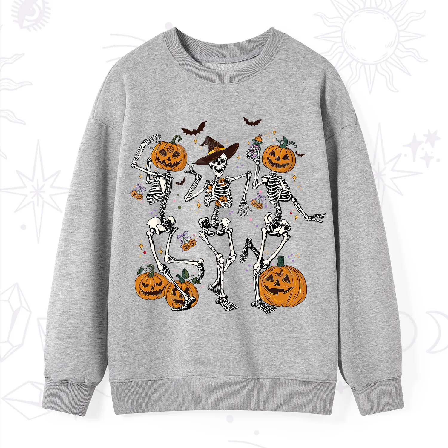Purplehecate Pumpkin Head Skeleton Dance Halloween Sweatshirt