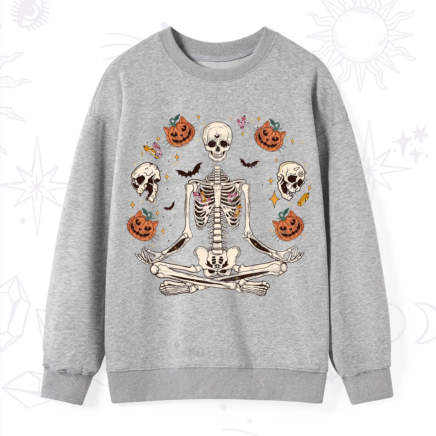 Purplehecate Funny Skeleton Halloween Sweatshirt