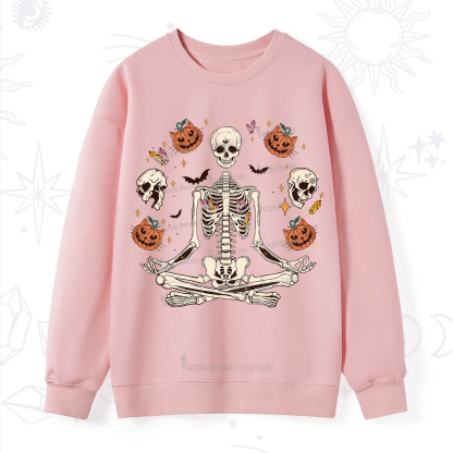 Purplehecate Funny Skeleton Halloween Sweatshirt
