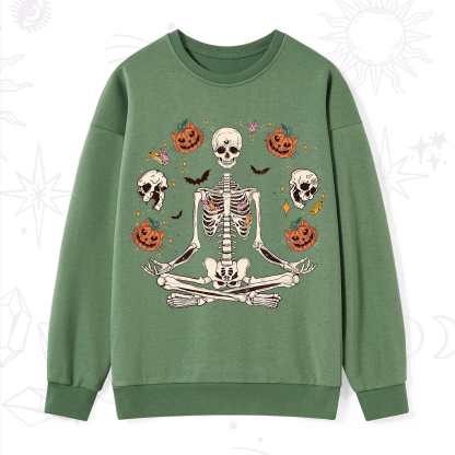 Purplehecate Funny Skeleton Halloween Sweatshirt