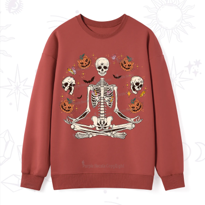 Purplehecate Funny Skeleton Halloween Sweatshirt