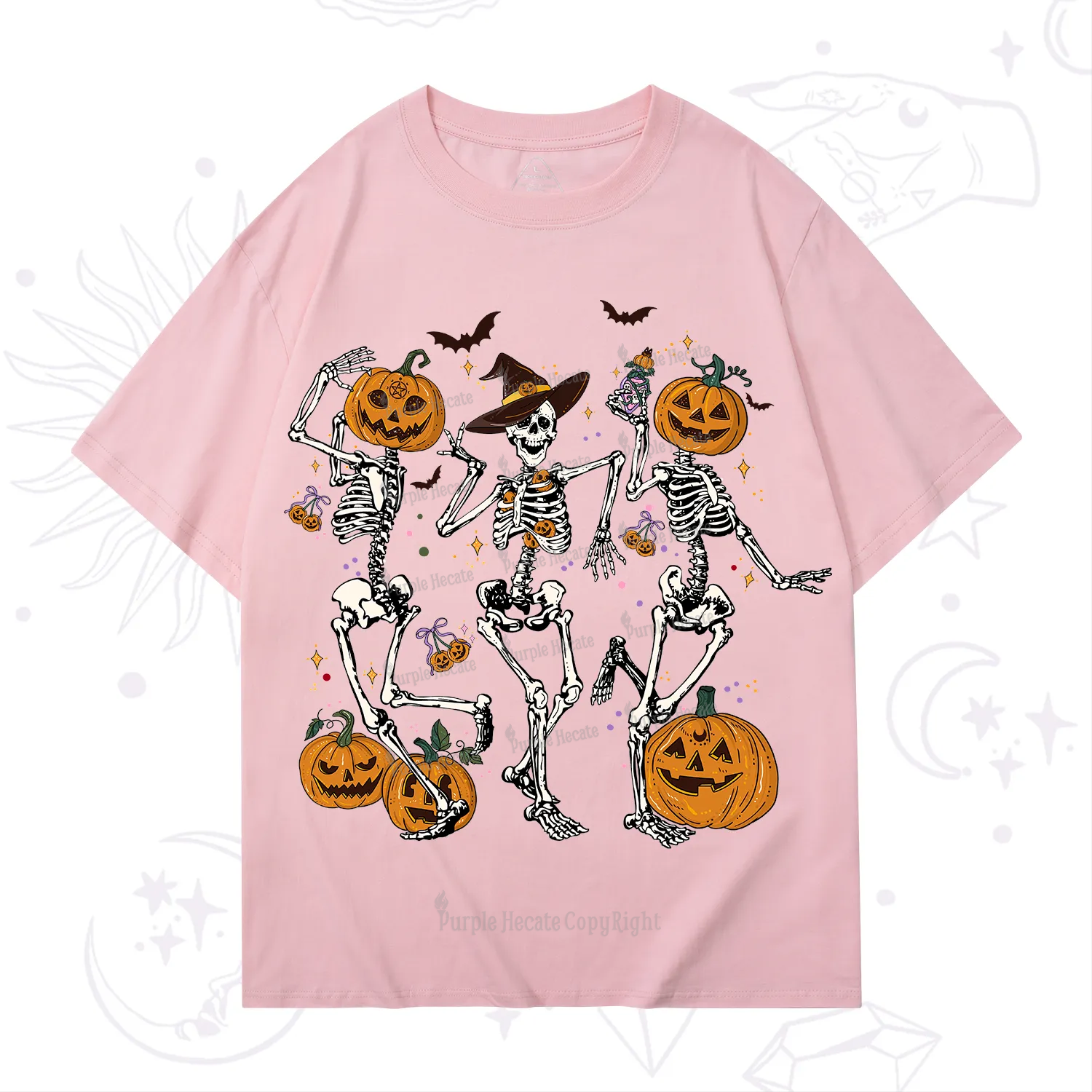 Purplehecate Pumpkin Head Skeleton Dance Halloween T-Shirt