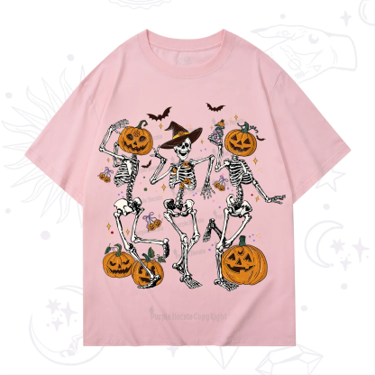 Purplehecate Pumpkin Head Skeleton Dance Halloween T-Shirt