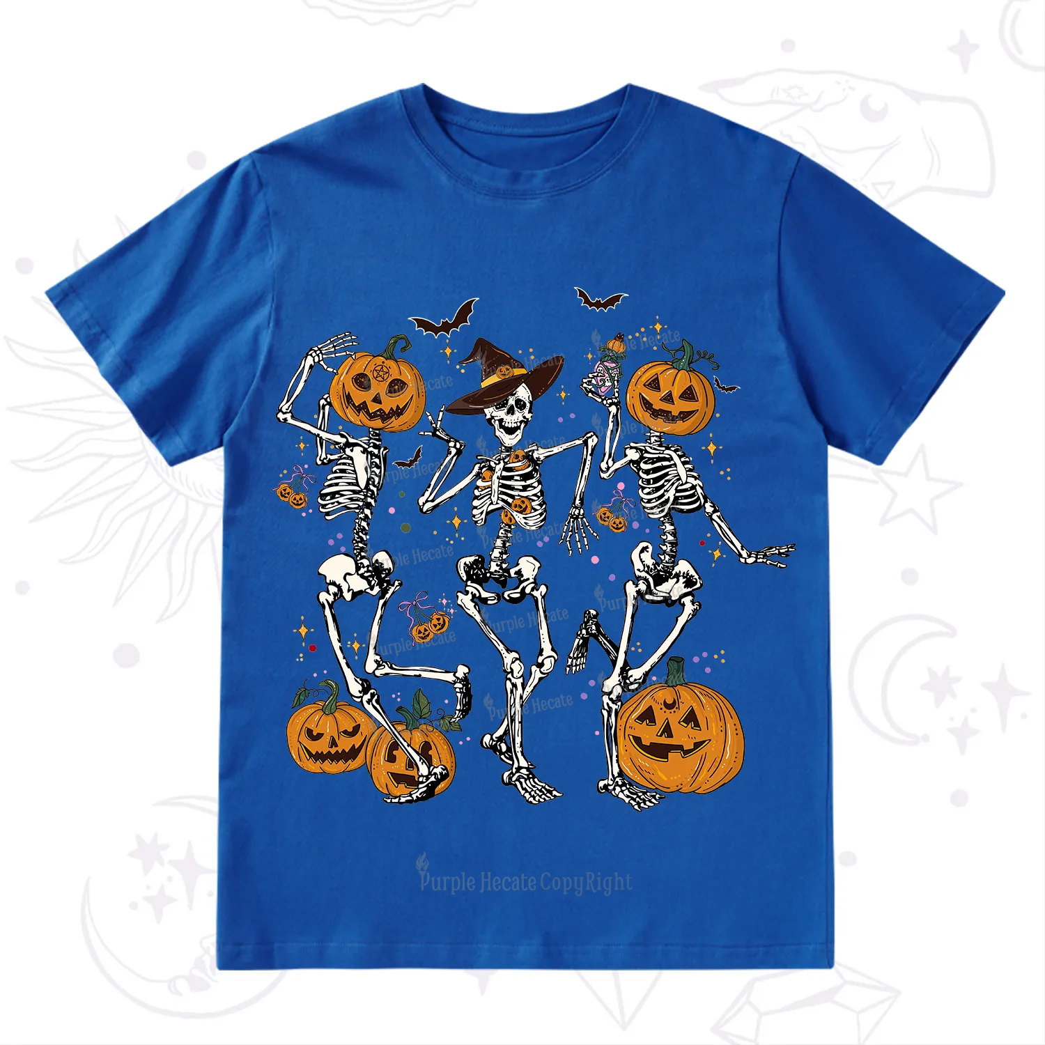Purplehecate Pumpkin Head Skeleton Dance Halloween T-Shirt