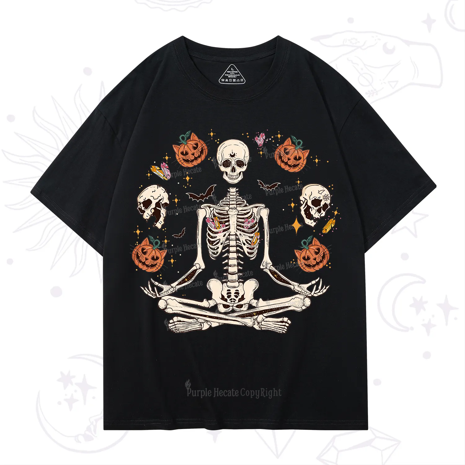 Purplehecate Funny Skeleton Halloween T-Shirt