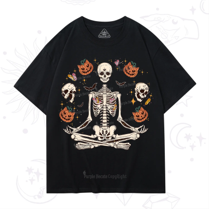 Purplehecate Funny Skeleton Halloween T-Shirt